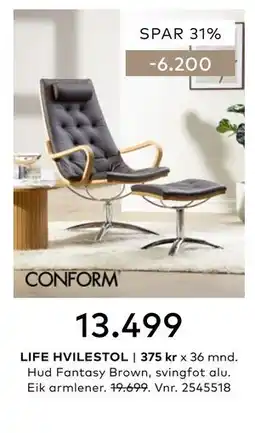 Skeidar LIFE HVILESTOL tilbud