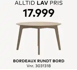 Skeidar BORDEAUX RUNDT BORD tilbud