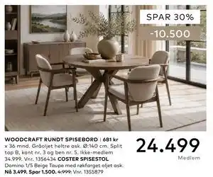 Skeidar WOODCRAFT RUNDT SPISEBORD tilbud