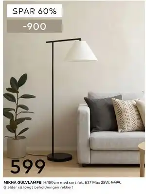 Skeidar MIKHA GULVLAMPE tilbud