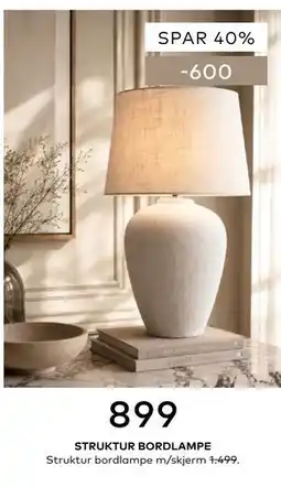 Skeidar STRUKTUR BORDLAMPE tilbud