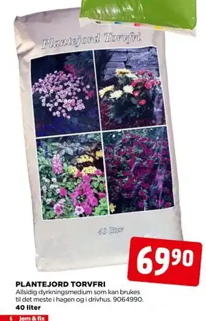 jem & fix PLANTEJORD TORVFRI tilbud
