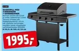 jem & fix GASSGRILL MED 3 BRENNERE + SIDEBRENNER tilbud
