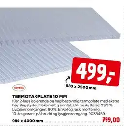 jem & fix TERMOTAKPLATE 10 MM tilbud