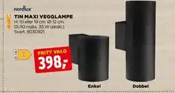 jem & fix TIN MAXI VEGGLAMPE tilbud