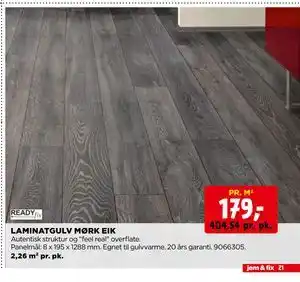 jem & fix LAMINATGULV MØRK EIK tilbud