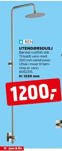 jem & fix UTENDØRSDUSJ tilbud