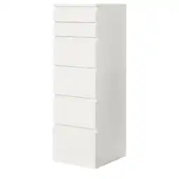 IKEA Malm Kommode, 6 skuffer, hvit/speil, 40x123 cm tilbud
