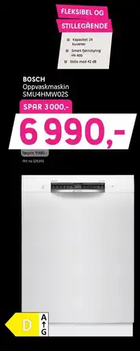 ELON BOSCH Oppvaskmaskin SMU4HMW02S tilbud