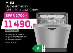 MIELE Oppvaskmaskin G5611 SCU CLST Active