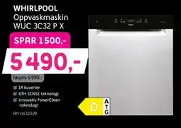 ELON WHIRLPOOL Oppvaskmaskin WUC 3C32 P X tilbud