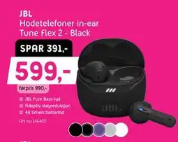 ELON JBL Hodetelefoner in-ear Tune Flex 2 - Black tilbud