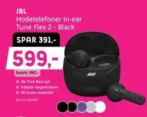 JBL Hodetelefoner in-ear Tune Flex 2 - Black
