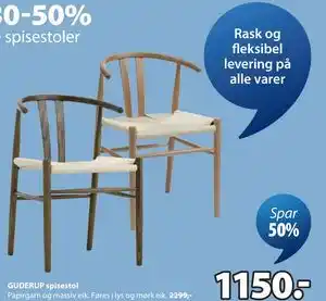 JYSK GUDERUP spisestol tilbud