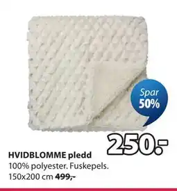 JYSK HVIDBLOMME pledd tilbud