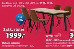 JYSK HYGUM spisestol tilbud