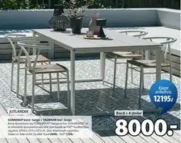 JYSK JUTLANDIA SONNERUP bord - beige + TAGMARK stol - beige tilbud