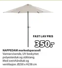JYSK NAPPEDAM markedsparasoll tilbud
