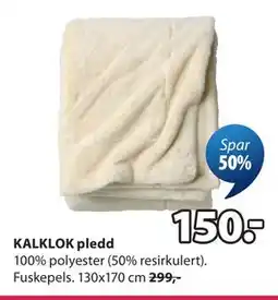 JYSK KALKLOK pledd tilbud