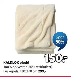 JYSK KALKLOK pledd tilbud