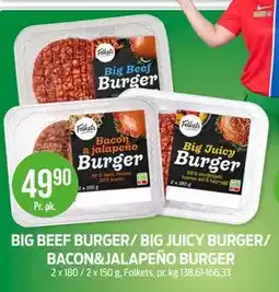 Kiwi BIG BEEF BURGER/ BIG JUICY BURGER/ BACON&JALAPEÑO BURGER tilbud