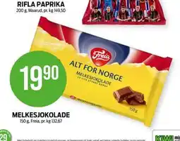 Kiwi MELKESJOKOLADE tilbud