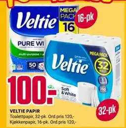 Europris VELTIE PAPIR tilbud
