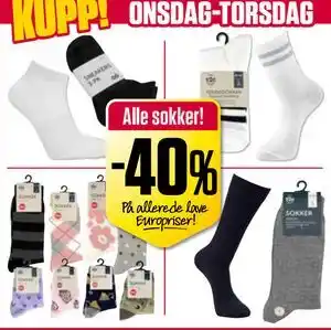 Europris Alle sokker! tilbud