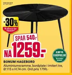 Europris BONUM HAGEBORD tilbud