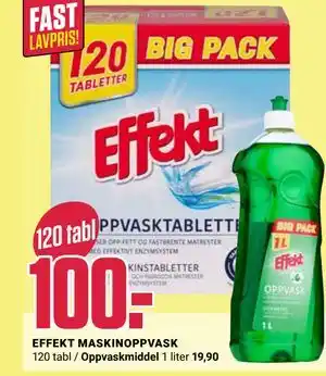 Europris EFFEKT MASKINOPPVASK tilbud