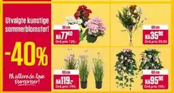 Europris Utvalgte kunstige sommerblomster! tilbud