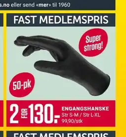 Europris ENGANGSHANSKE, Medlemspris tilbud