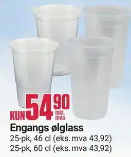 Europris Engangs ølglass tilbud