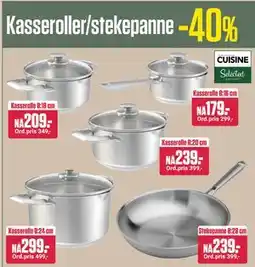 Europris Kasseroller/stekepanne tilbud