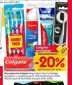 Rusta Munnpleie fra Colgate tilbud