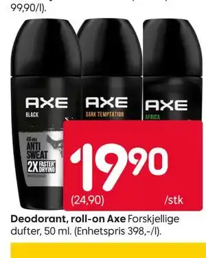 Rusta Deodorant, roll-on Axe tilbud
