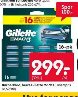 Rusta Barberblad, herre Gillette Mach3 tilbud