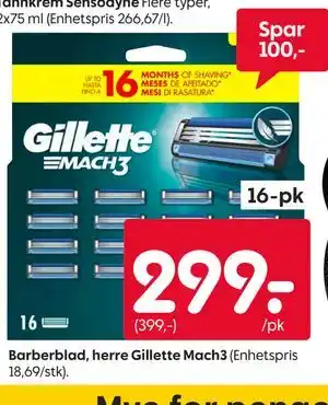 Rusta Barberblad, herre Gillette Mach3 tilbud