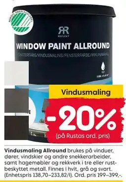 Rusta Vindusmaling Allround tilbud