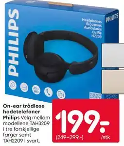 Rusta On-ear trådløse hodetelefoner Philips tilbud