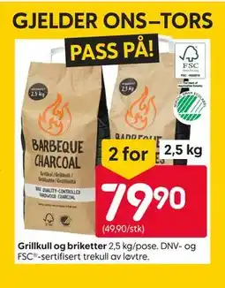 Rusta Grillkull og briketter tilbud