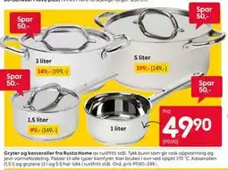 Rusta Gryter og kasseroller fra Rusta Home tilbud