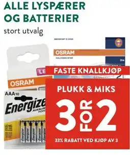 Jacobs ALLE LYSPÆRER OG BATTERIER tilbud