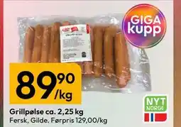 Gigaboks Grillpølse ca. 2,25 kg tilbud