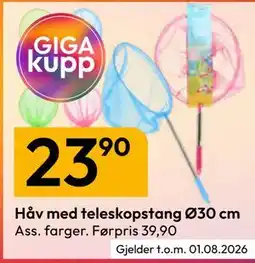 Gigaboks Håv med teleskopstang Ø30 cm tilbud