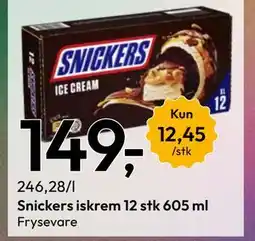 Gigaboks Snickers iskrem 12 stk 605 ml tilbud