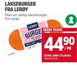Meny LAKSEBURGER FRA LERØY tilbud