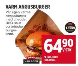 Meny VARM ANGUSBURGER tilbud