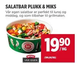 Meny SALATBAR PLUKK & MIKS tilbud