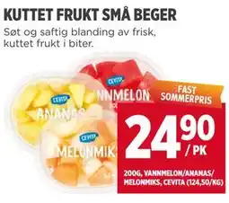 Meny KUTTET FRUKT SMÅ BEGER tilbud